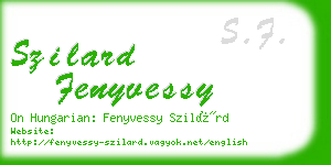 szilard fenyvessy business card